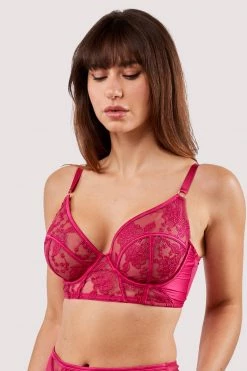 Felicity Hayward X PP New In Lyra Pink Longline Embroidery Bra