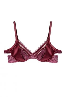 Felicity Hayward X PP Astrid Merlot Lace And Trim Bra New In