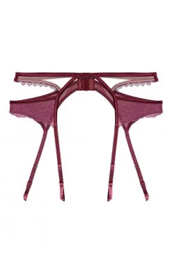 Felicity Hayward X PP Astrid Merlot Lace And Trim Cut Out Suspender New In