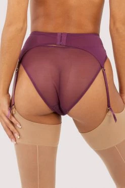 Felicity Hayward X PP Astrid Merlot Lace And Trim Cut Out Suspender New In