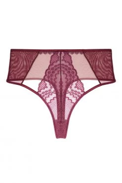 Felicity Hayward X PP New In Astrid Merlot Lace And Trim High Waisted Brief