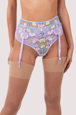 Felicity Hayward X PP New In Luna Pastel Embroidered Picot Elastic Suspender