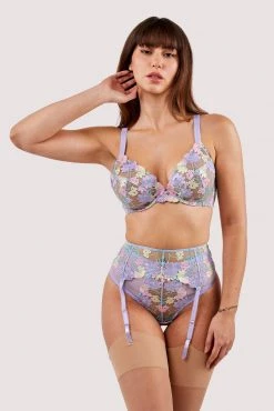 Felicity Hayward X PP New In Luna Pastel Embroidered Picot Elastic Suspender