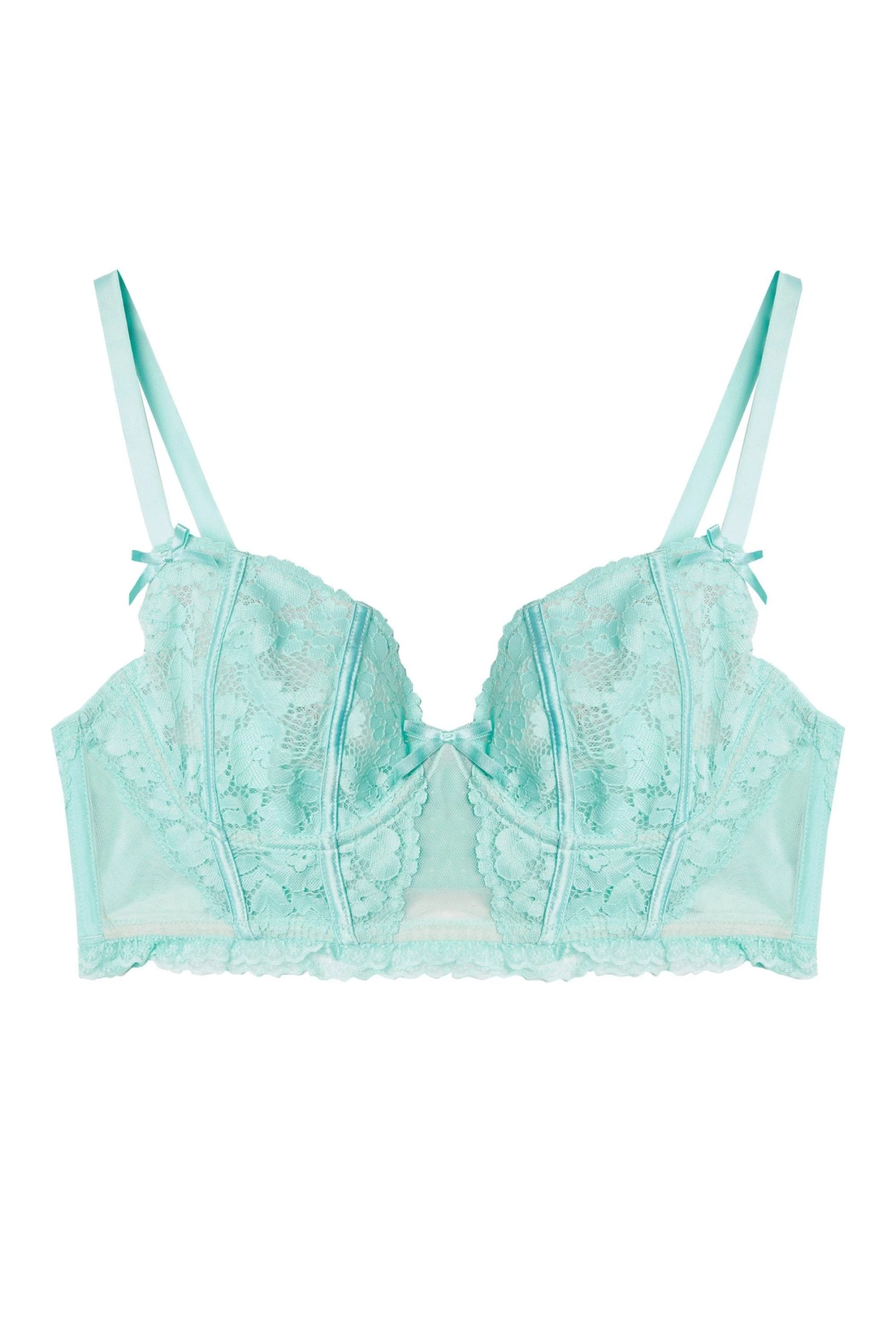 Felicity Hayward X PP New In Vega Aqua Lace And Frill Longline Bra 9 Felicity Hayward X PP New In Vega Aqua Lace And Frill Longline Bra