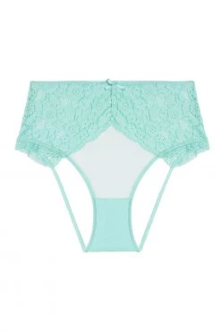 Felicity Hayward X PP Vega Aqua Lace And Frill Open Back High Waisted Briefs
