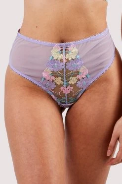 Felicity Hayward X PP New In Luna Pastel Embroidered High Waisted Thong
