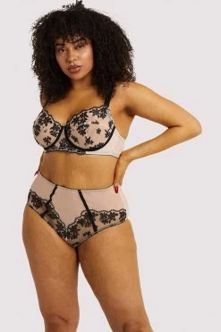 Playful Promises Curve Exclusive Evie Black & Peach Balcony Bra Bras