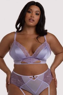 Playful Promises Curve Exclusive Mila Lilac Lace Triangle Bra New In Bras