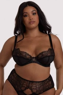 Playful Promises Curve Exclusive New In Bras Khloe Black Floral Bra