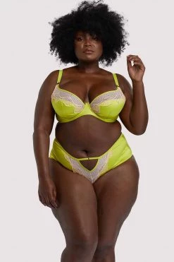 Playful Promises Curve Exclusive New In Bras Vivi Chartreuse Plunge Bra
