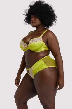 Playful Promises Curve Exclusive New In Bras Vivi Chartreuse Plunge Bra