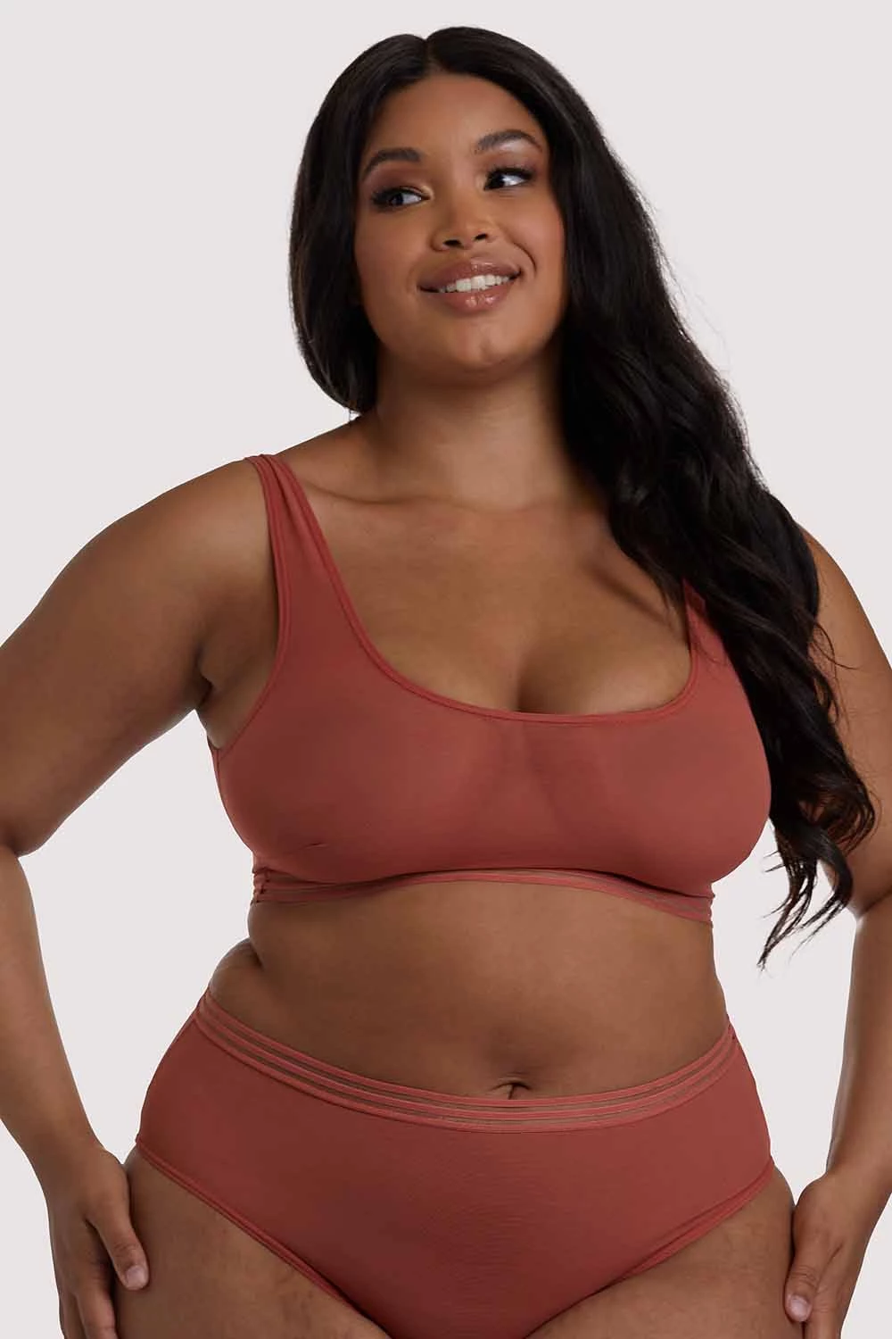 Playful Promises Curve Exclusive Chelsea Cinnamon Mesh Crop Top New In Bras 1 Playful Promises Curve Exclusive Chelsea Cinnamon Mesh Crop Top New In Bras