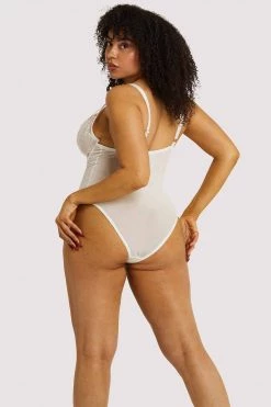 Playful Promises Curve Exclusive Bodies White Leslie Bodysuit 7 Playful Promises Curve Exclusive Bodies White Leslie Bodysuit