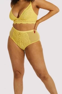 Playful Promises Curve Exclusive Bella Lemon High Waist Brief Everyday Lingerie