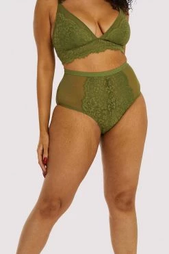Playful Promises Curve Exclusive Everyday Lingerie Bella Olive High Waist Brief