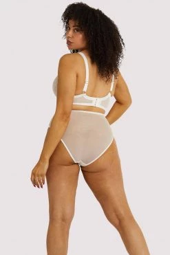 Playful Promises Curve Exclusive Knickers Leslie White High Waist Brief