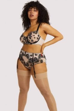 Playful Promises Curve Exclusive Knickers Evie Black & Peach Brief