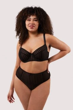 Playful Promises Curve Exclusive Presley Black Stripe And Lace Trim Brief New In 5 Playful Promises Curve Exclusive Presley Black Stripe And Lace Trim Brief New In