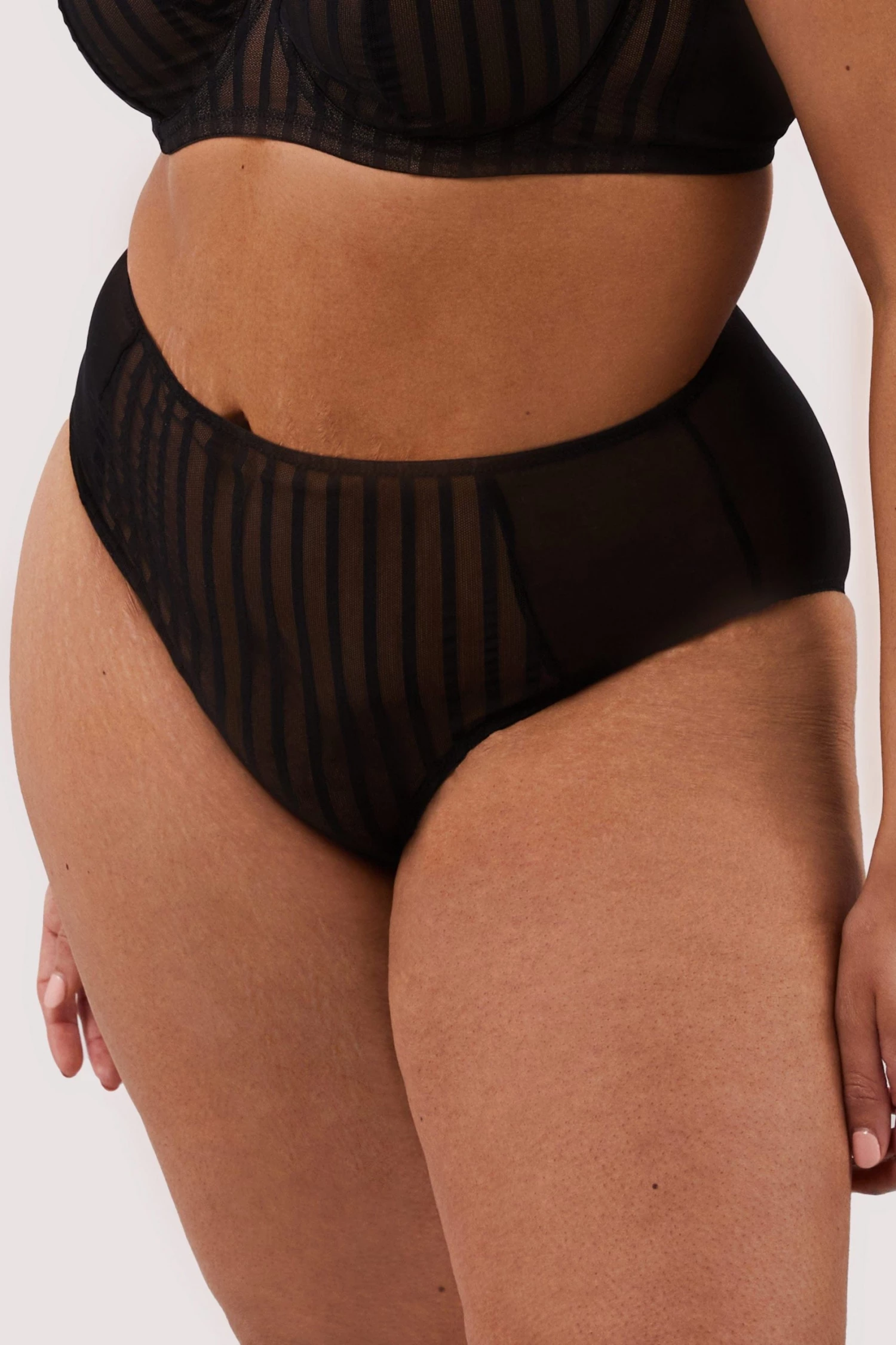 Playful Promises Curve Exclusive Presley Black Stripe And Lace Trim Brief New In 1 Playful Promises Curve Exclusive Presley Black Stripe And Lace Trim Brief New In