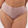 Playful Promises Curve Exclusive Presley Pink Stripe And Lace Trim Brief New In