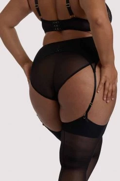 Playful Promises Curve Exclusive Brianna Black Mesh Suspender