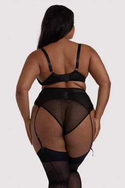 Playful Promises Curve Exclusive Khloe Black Floral Suspender