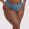 Playful Promises Curve Exclusive Peyton Blue Embroidery High Waist Thong Knickers