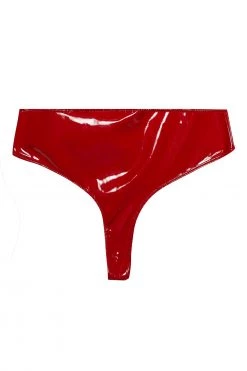 Hustler Maxine Red PVC High Waist Curve Brief Knickers