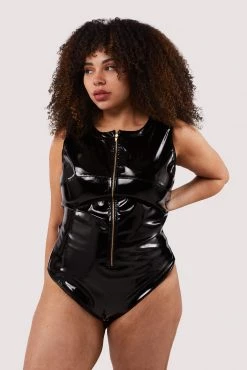 Hustler Maxine Black PVC Zip Front Body