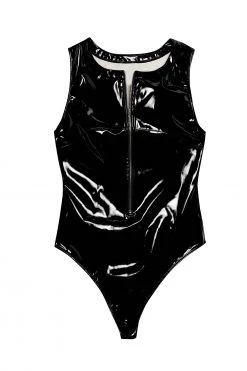 Hustler Maxine Black PVC Zip Front Body
