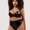 Hustler Maxine Black PVC High Waist Curve Brief
