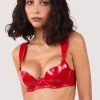 Hustler Maxine Red PVC Plunge Bra New In
