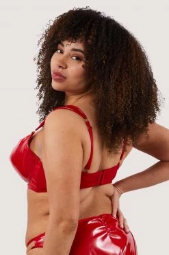Hustler Maxine Red PVC Plunge Bra New In