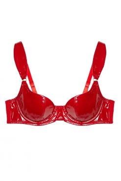 Hustler Maxine Red PVC Plunge Bra New In