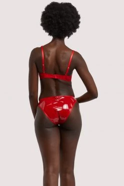 Hustler Maxine Red PVC Plunge Bra New In