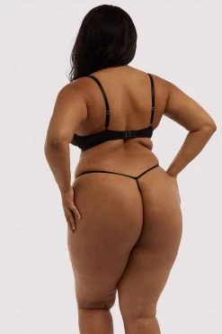 Hustler Knickers Kelly Black PVC Cut Out Thong