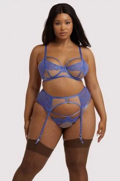 Hustler Mya Blue Lace Suspender Free Sexy Summer Brief
