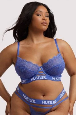 Hustler New In Bras Branded Lace Blue Bra
