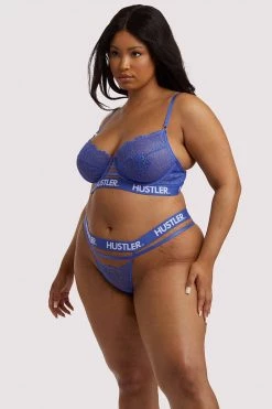 Hustler New In Bras Branded Lace Blue Bra