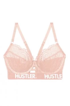 Hustler Branded Lace Baby Pink Bra