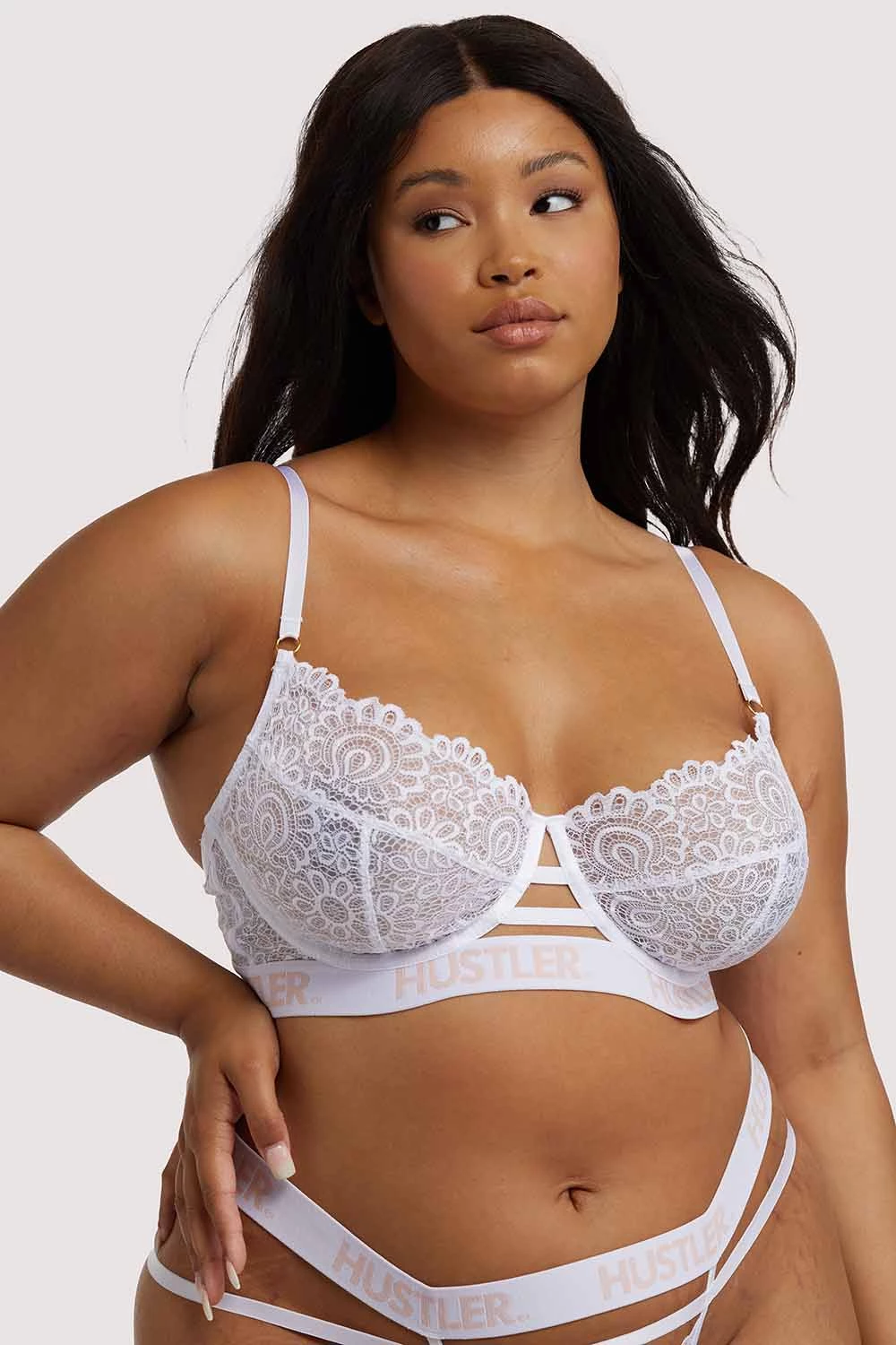 Hustler New In Bras Branded Lace White Bra 4 Hustler New In Bras Branded Lace White Bra