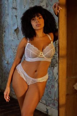 Hustler Branded Lace White Brief 28 Hustler Branded Lace White Brief