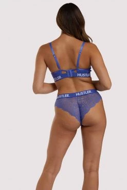 Hustler Branded Lace Blue Brief Knickers