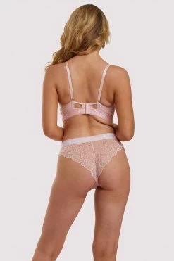 Hustler Branded Lace Baby Pink Brief