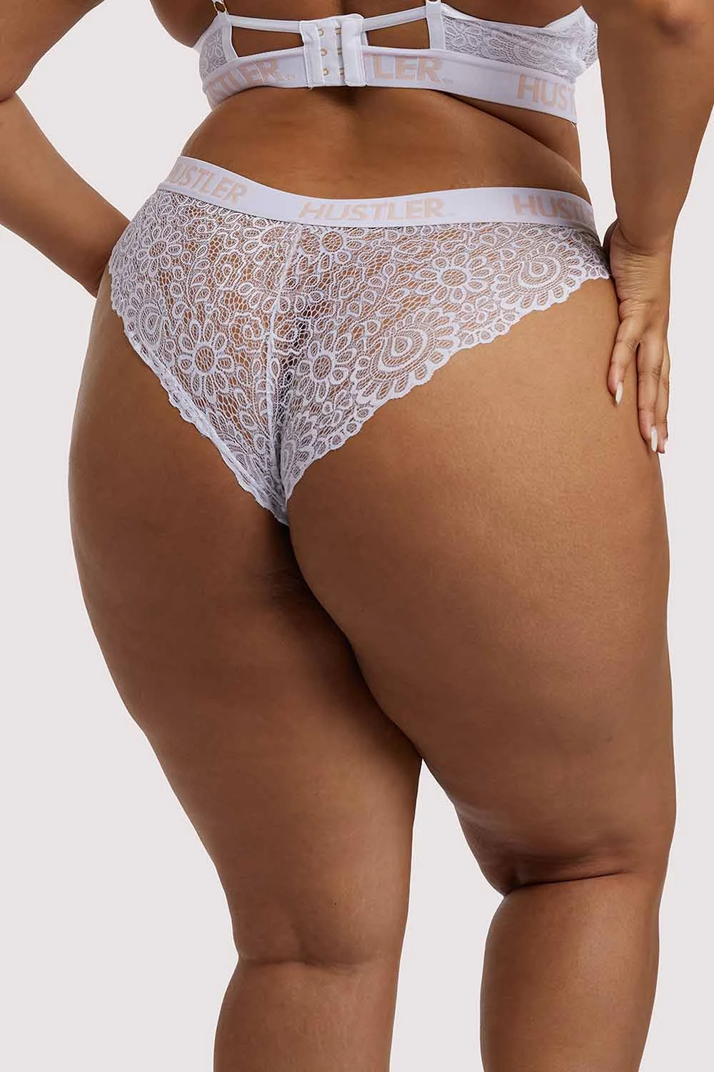 Hustler Branded Lace White Brief 12 Hustler Branded Lace White Brief