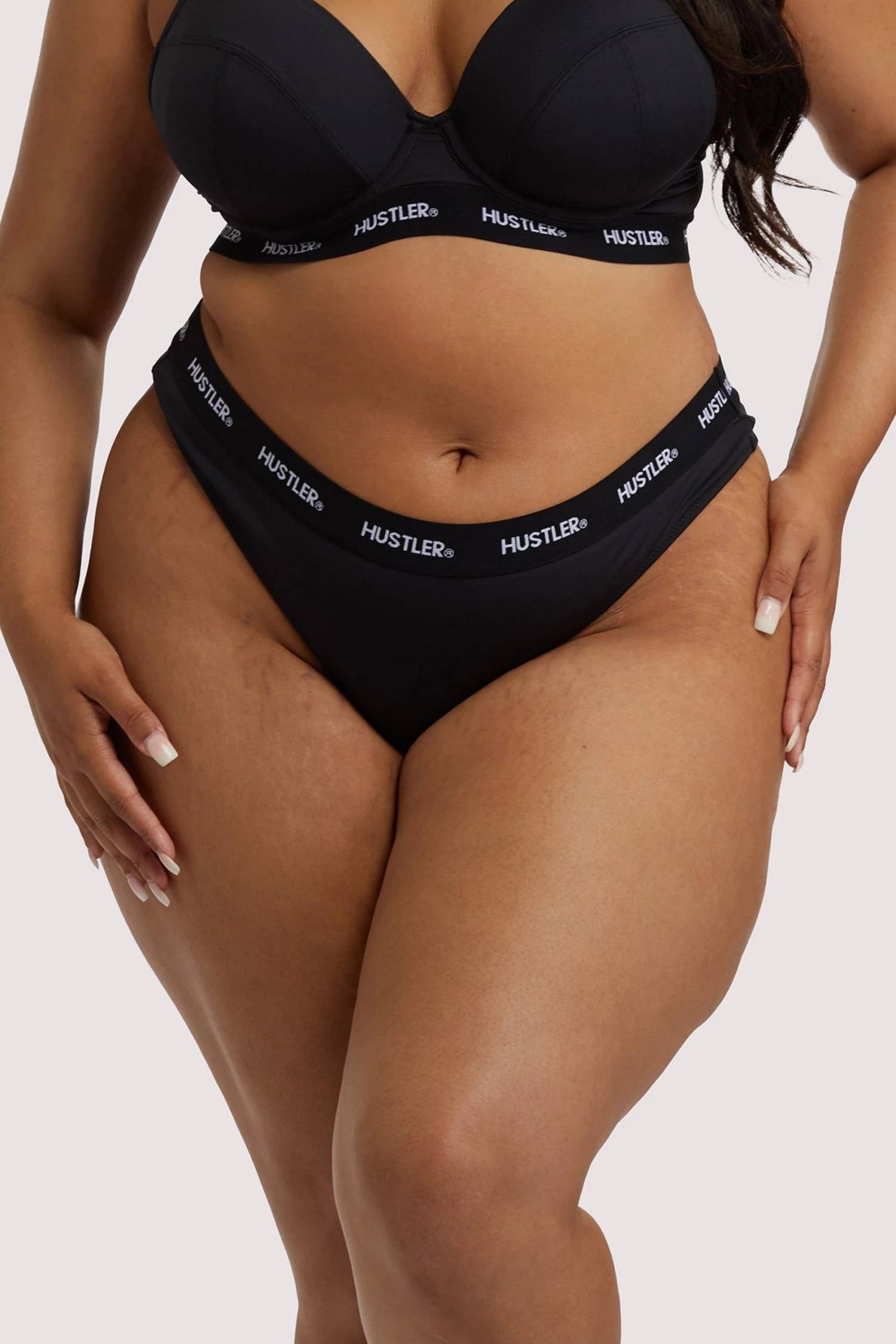 Hustler Branded Black Thong Knickers 2 Hustler Branded Black Thong Knickers