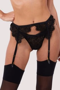 Hustler Reena Black Lace Suspender New In