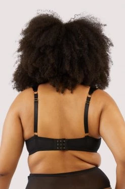 Hustler New In Maxine Black PVC Plunge Bra