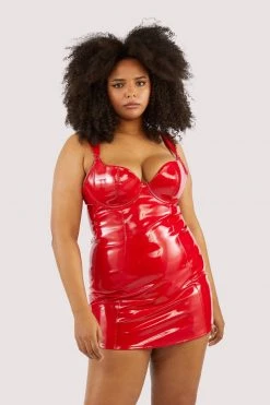 Hustler Maxine Red PVC Wired Dress