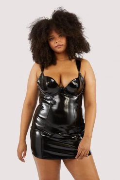 Hustler Maxine Black PVC Wired Dress 26 Hustler Maxine Black PVC Wired Dress